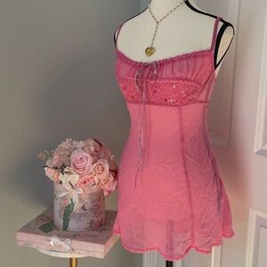 Iconic Victorias Secret 100 Precent Silk Coquette 2000s Angelic Milkmaid Dress M